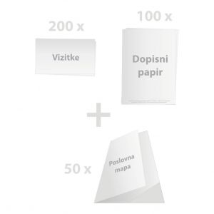 Grafino oblikovanje in tisk > Paketi - design in tisk v 24 urah > Vizitke + dopisni papir + poslovne mape > 200 x vizitke + 100 x dopisni papir 4/0 + 50 x poslovna mapa (24h*)