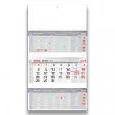 Tridelni poslovni koledar 2024 - 1x piralni - rde/siv - M