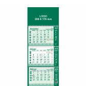 Tridelni poslovni piralni koledar poslovni 2024 - zelen - MA