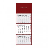 Tridelni barvni piralni koledar 2024 - temno rde - ET